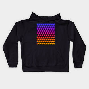 Abstract colorful geometric cube Mask Kids Hoodie